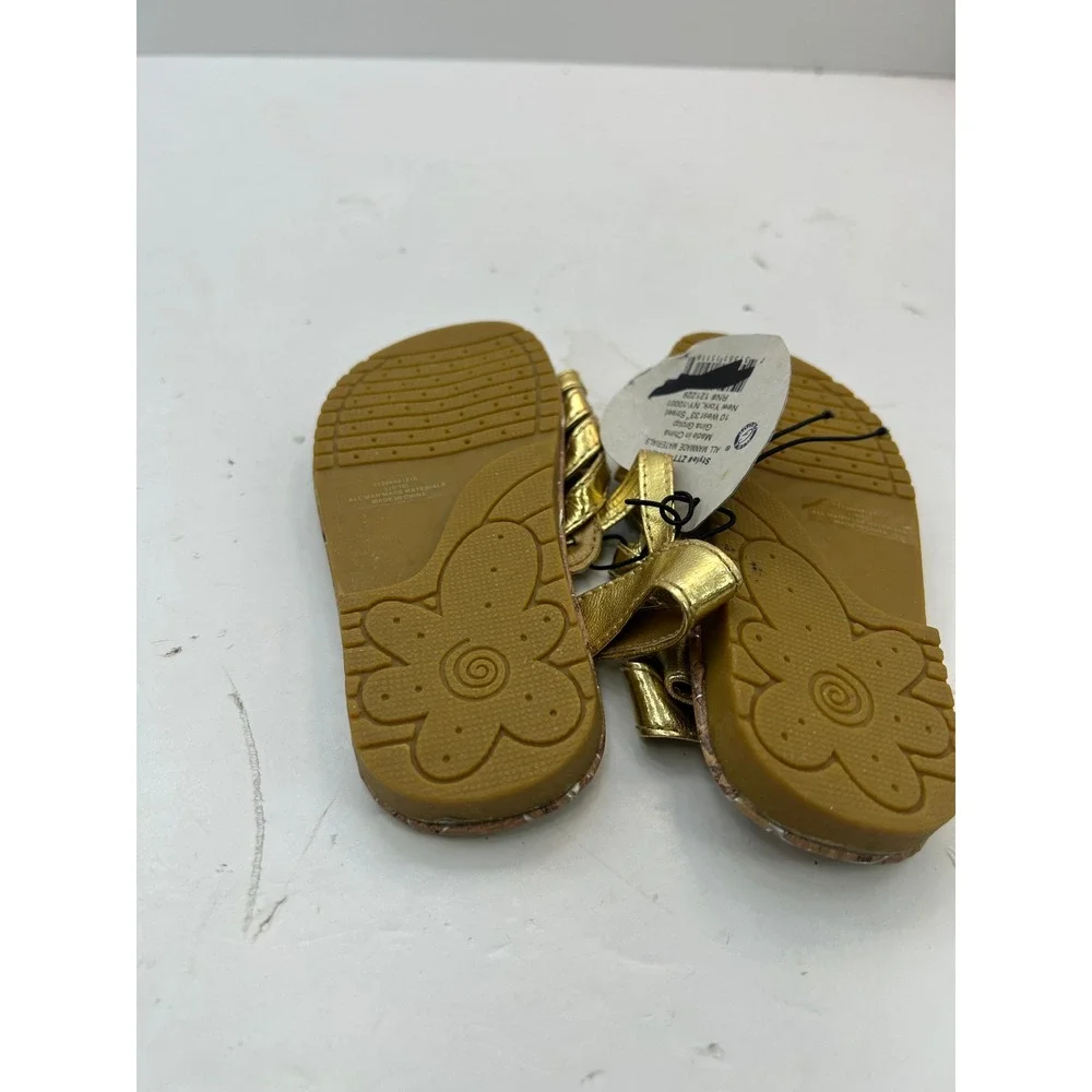 Gina Group Strappy Sandals Girls Size 9/10 Gold
